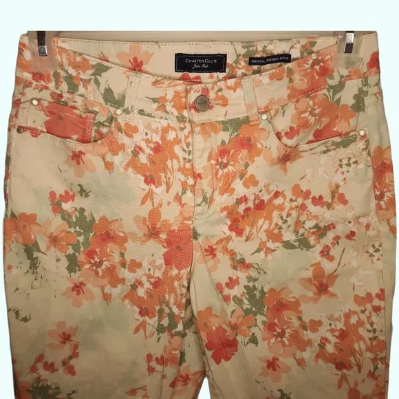 📤Slimming skinny ankle floral jeans, Bristol - Picture 3 of 11